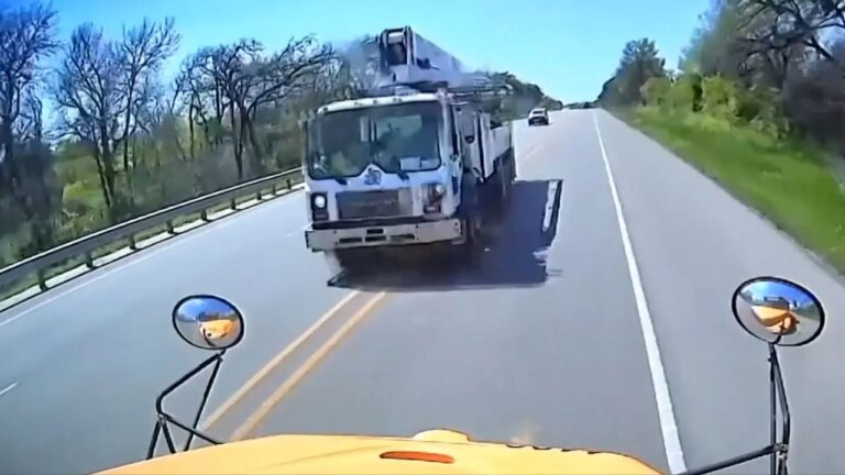 Dashcam video Video shows cement truck hit Texas school bus, killing boy and man