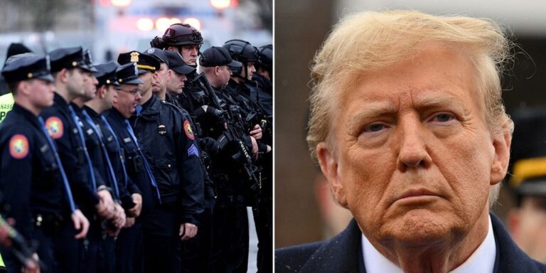 Trump attends wake of slain NYPD officer as Biden attends 'glitzy' NY fundraiser