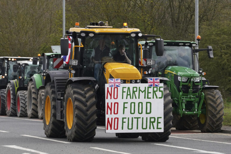 UK farmers in tractors head to Parliament to protest rules they say threaten livelihoods