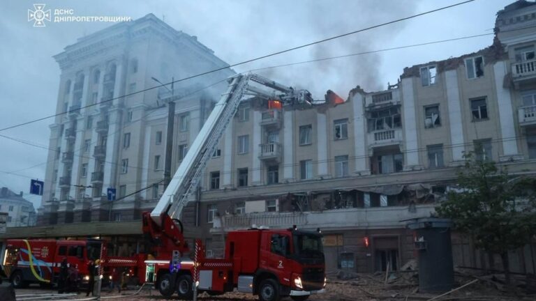 The station in the centre of Dnipro was damaged in the Russian attack