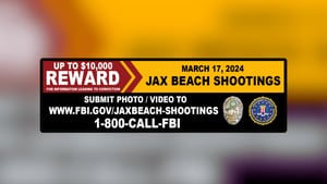 FBI Jacksonville offering reward up to $10,000 for Jacksonville Beach shootings suspects information