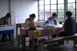 For the world's largest democratic exercise, one village's polling officers are all women