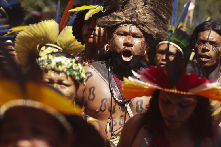 Indigenous groups gathering in Brazil's capital to protest president's land grant decisions