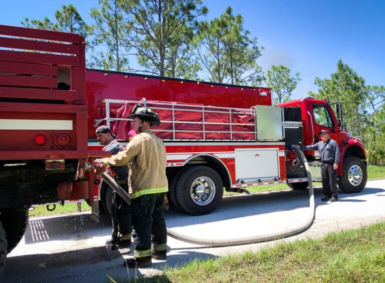 Large brush fire shuts down Babcock Street in Palm Bay