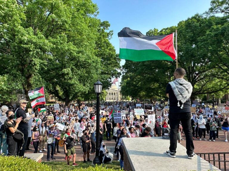 Several hundreds rally and march for Palestine at UNC-Chapel Hill