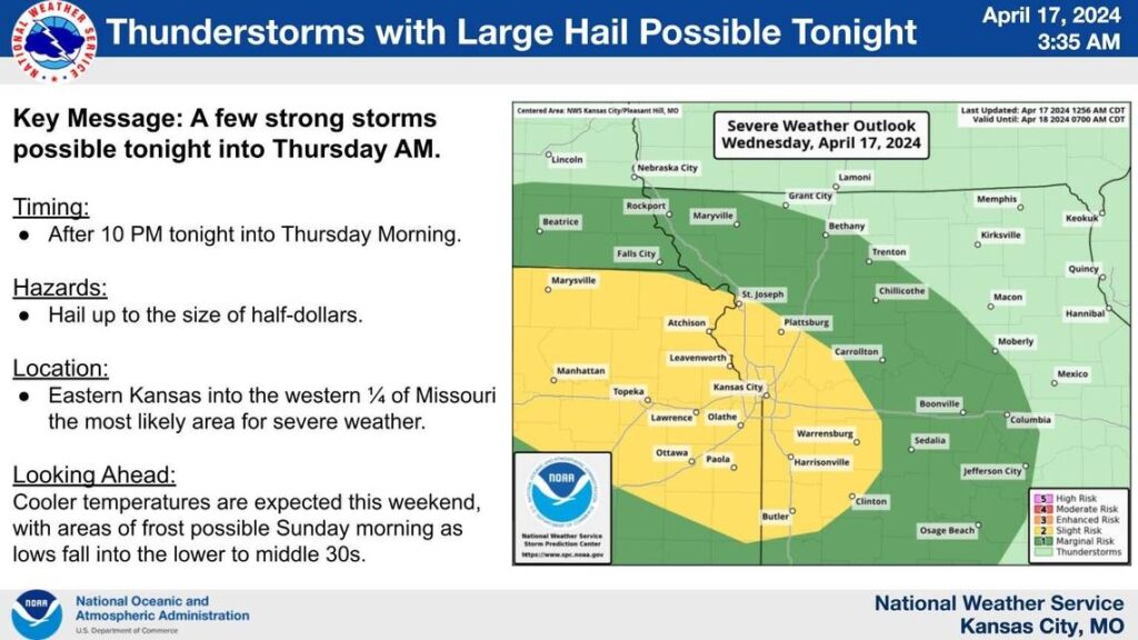 Thunderstorms with large hail, strong winds to return to Kansas City area. Here’s when