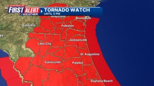 Tornado Watch in effect for all local counties in SE Georgia, NE Florida