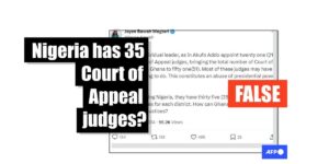Nigeria has more than 60 appeal court judges, not 35