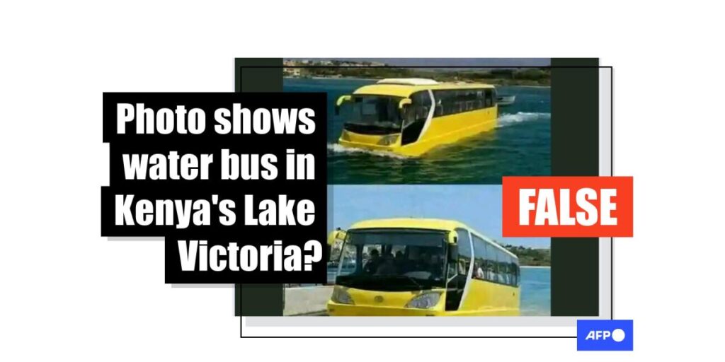 Photo of amphibious vehicle misrepresented as Lake Victoria water bus