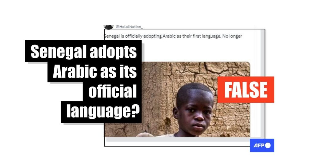Posts falsely claim Senegal jettisons French for Arabic as its official language