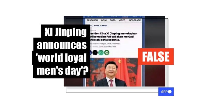 Posts that Chinese leader Xi Jinping announced 'loyal men's day' share altered news report