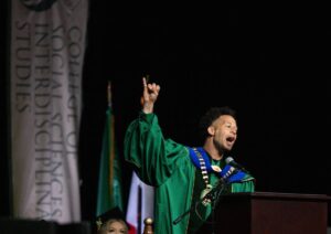See Sac State’s Luke Wood welcome his first grads amid visible Palestinian-Israeli tensions