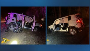 Woman arrested for DUI, flown to hospital after crash on I-93 in New Hampton