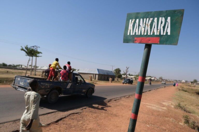 A Kankara town road sign